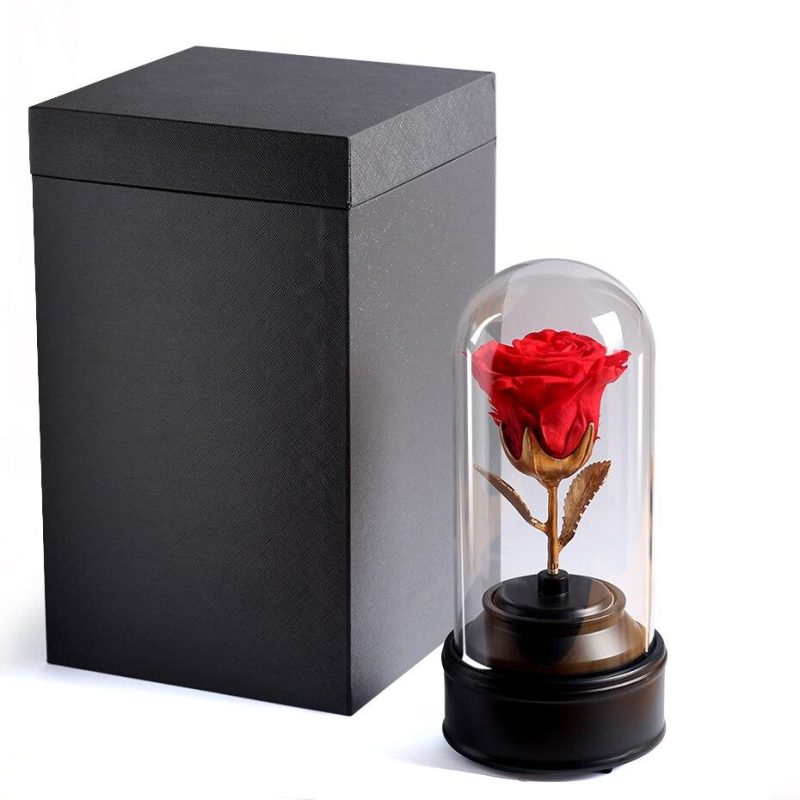 Boîte à musique Rose Eternelle Rouge - Rose Eternelle La boutique