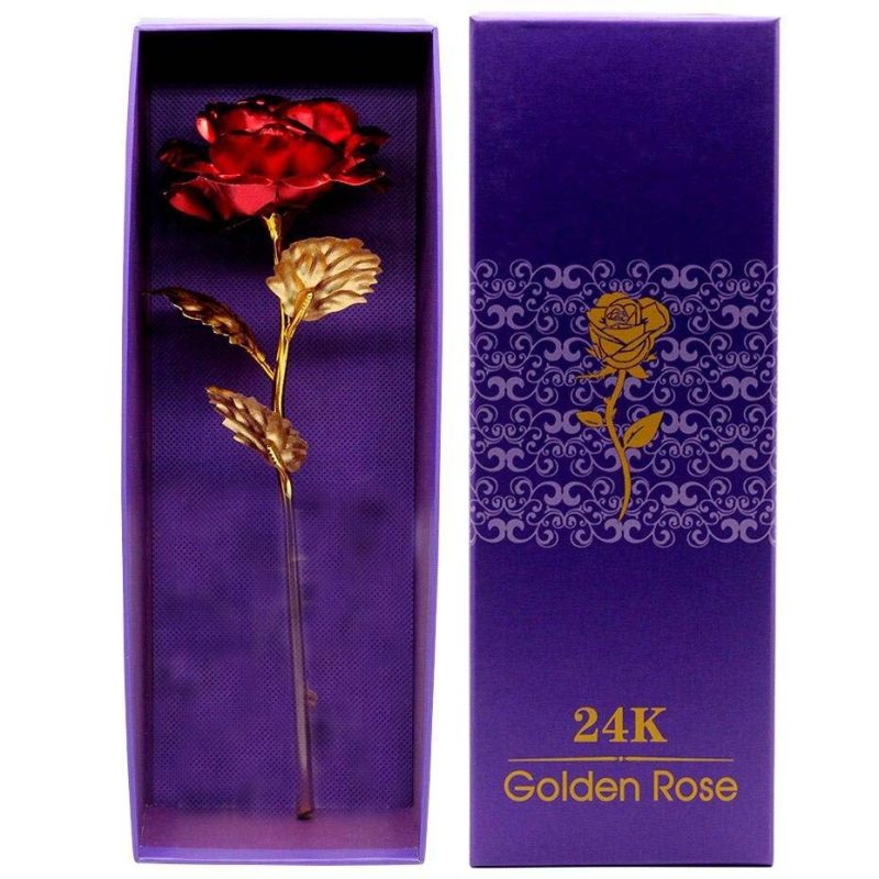 Coffret :  Rose Eternelle  Rouge Or 24 k